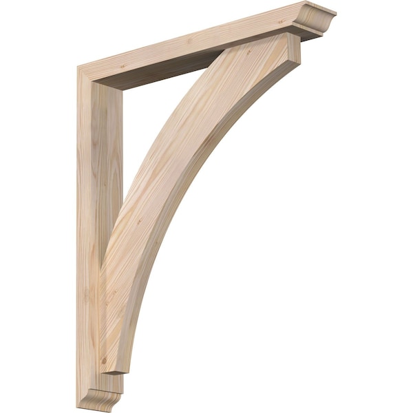 Ekena Millwork Thorton Traditional Smooth Bracket w/ Offset Brace, Douglas Fir, 3 1/2"W x 22"D x 26"H BKT0402X22X26THR01SDF - main